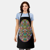 Easter Egg Psychedelic Design Kids Organic T-Shirt エプロン (着用した状態)