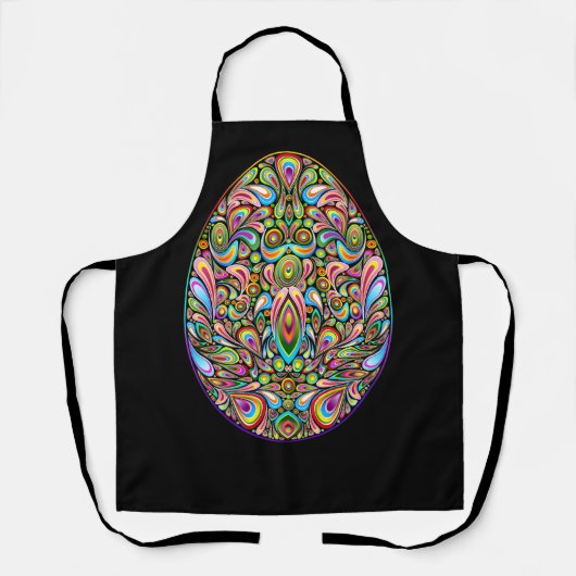 Easter Egg Psychedelic Design Kids Organic T-Shirt エプロン (正面)