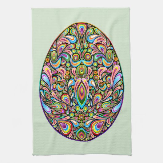 Easter Egg Psychedelic Design Kids Organic T-Shirt キッチンタオル (縦)