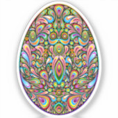 Easter Egg Psychedelic Design Kids Organic T-Shirt シール (正面)