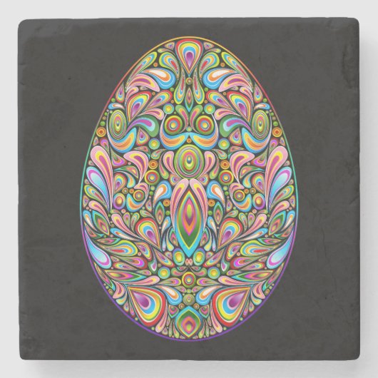 Easter Egg Psychedelic Design Kids Organic T-Shirt ストーンコースター (正面)