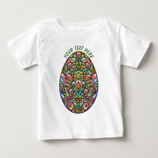 Easter Egg Psychedelic Design Kids Organic T-Shirt ベビーTシャツ (正面)