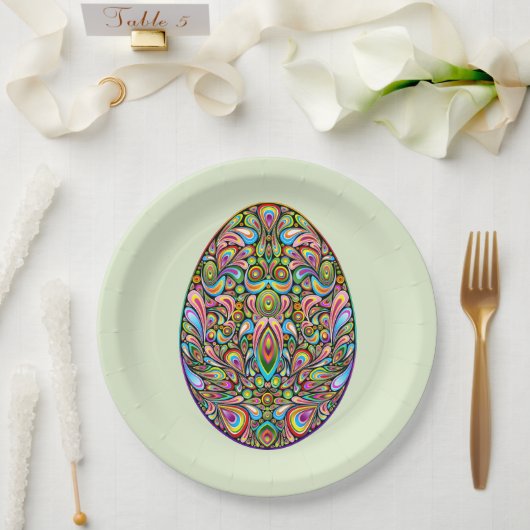 Easter Egg Psychedelic Design Kids Organic T-Shirt ペーパープレート (ウェディング)