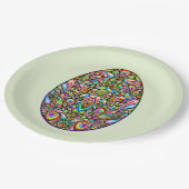 Easter Egg Psychedelic Design Kids Organic T-Shirt ペーパープレート (アングル)