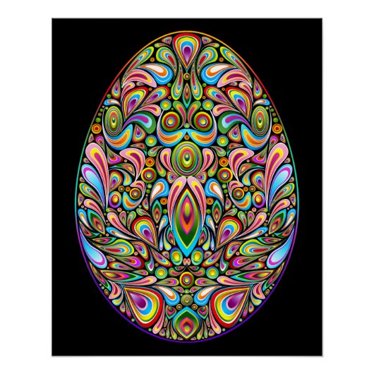 Easter Egg Psychedelic Design Kids Organic T-Shirt ポスター (正面)