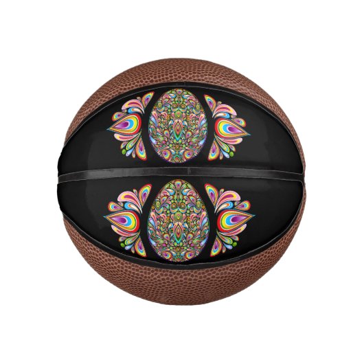 Easter Egg Psychedelic Design Kids Organic T-Shirt ミニバスケットボール (正面)