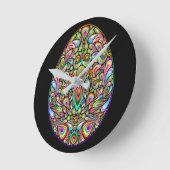 Easter Egg Psychedelic Design Kids Organic T-Shirt ラウンド壁時計 (傾斜)
