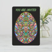 Easter Egg Psychedelic Design Kids Organic T-Shirt 招待状 (スタンド正面)