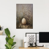 Easter Egg Wildflowers Print, Antique Spring Field ポスター (ホームオフィス)