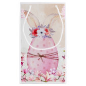 Easter egg with flowers pink スモールペーパーバッグ (裏面)