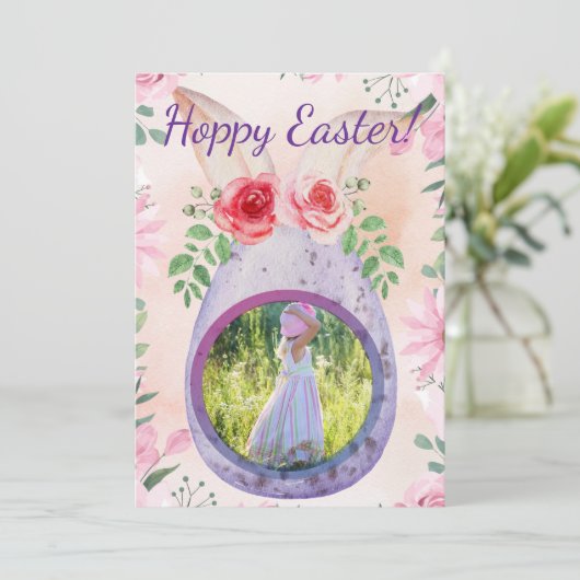 Easter egg with photo purple 招待状 (スタンド正面)