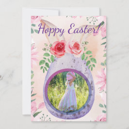 Easter egg with photo purple 招待状