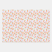 Easter Eggs Bunnies & Carrots Easter Patterns ラッピングペーパーシート (正面)