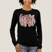 Easter eggs bunny ears spring outfit for women トライブレンドＴシャツ (正面)