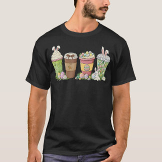 Easter Eggs Coffee Bunny Cups Latte Iced Cream Tシャツ