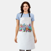 Easter Eggs Coffee Bunny Cups Latte Iced Cream Wom エプロン (着用した状態)