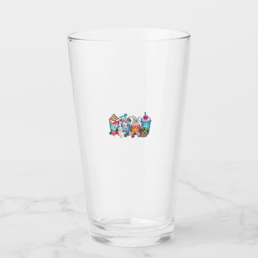 Easter Eggs Coffee Bunny Cups Latte Iced Cream Wom タンブラーグラス (正面)