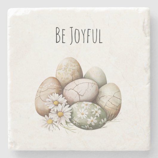 Easter Eggs Daisy Flowers  ストーンコースター (正面)