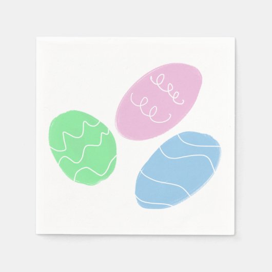 Easter Eggs Doodles  スタンダードカクテルナプキン (正面)