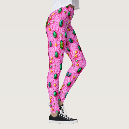 EASTER EGGS ~ Floral Pink 3D ~  Leggings レギンス (右)