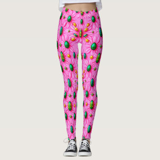 EASTER EGGS ~ Floral Pink 3D ~  Leggings レギンス