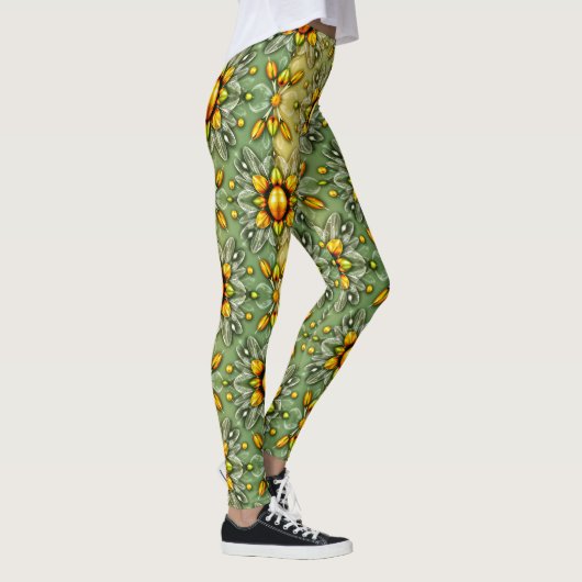 EASTER EGGS ~ Green Yellow 3D ~  Leggings レギンス (右)