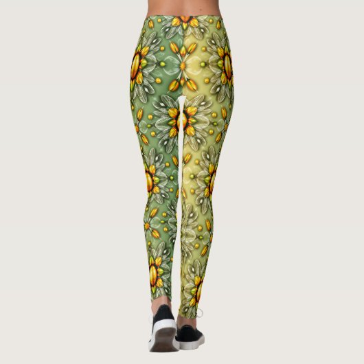 EASTER EGGS ~ Green Yellow 3D ~  Leggings レギンス (裏面)