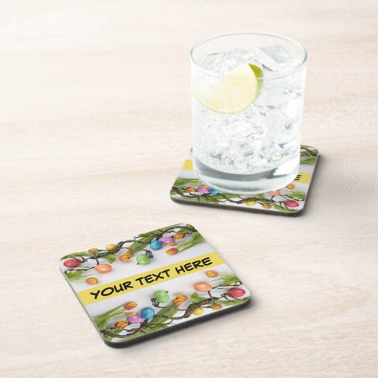 Easter Eggs on a Vine Hard Plastic Coaster コースター (右側)