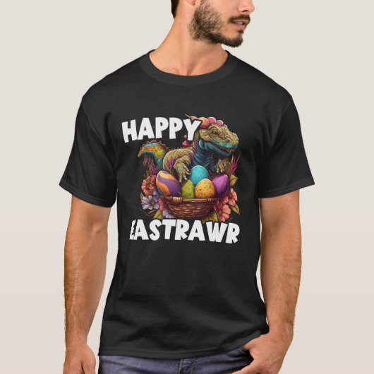Easter Eggs Rex Dino Happy Easter Day Happy Easter Tシャツ (正面)