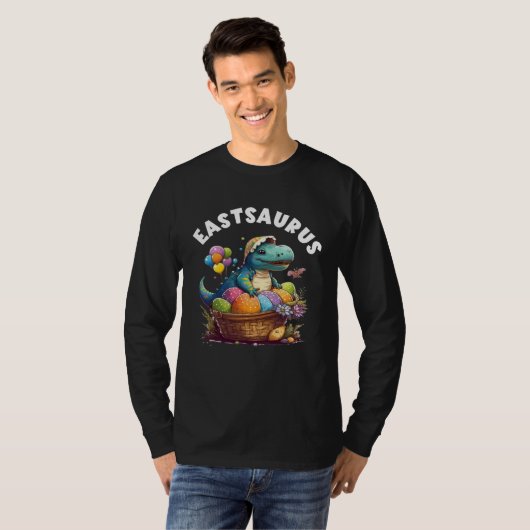 Easter Eggs Saurus Baby Dino Happy Easter Day East Tシャツ (正面フル)