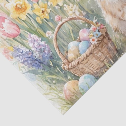 Easter Eggs Tulips and Cute Cat  薄葉紙 (詳細)