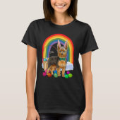 Easter Eggs Yorkshire Terrier Bunny Yorkie Dog Tシャツ (正面)