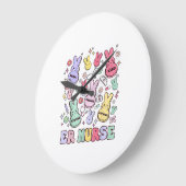 Easter ER Emergency Department Nurse Practitioner  ラージ壁時計 (傾斜)