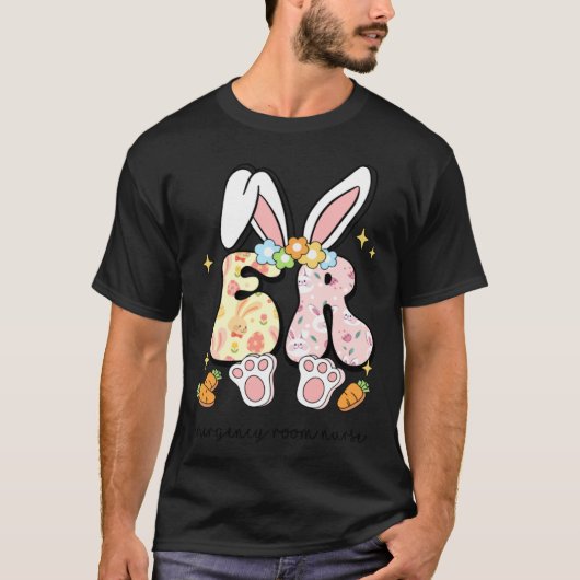 Easter ER Nurse Bunny Emergency Room Nurse Happy E Tシャツ (正面)