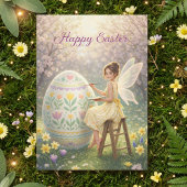 Easter Fairy Painting Egg Spring シーズンカード
