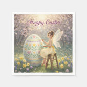 Easter Fairy Painting Egg Spring スタンダードカクテルナプキン (正面)