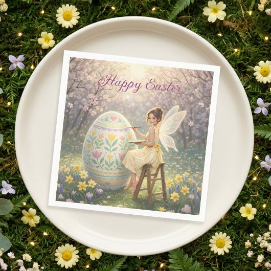 Easter Fairy Painting Egg Spring スタンダードカクテルナプキン