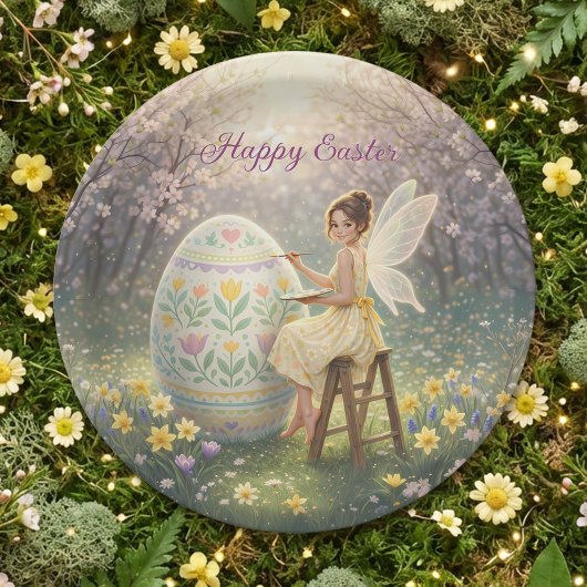 Easter Fairy Painting Egg Spring ペーパープレート