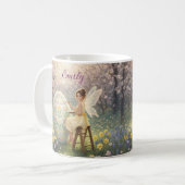 Easter Fairy Painting Egg Spring Name コーヒーマグカップ (正面左)