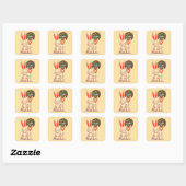 Easter Family – Cute Bunny Celebration Autocolante スクエアシール (シート)