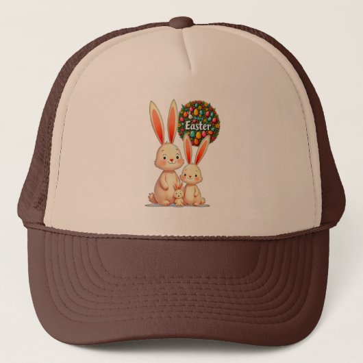 Easter Family – Cute Bunny Celebration - boné キャップ (正面)