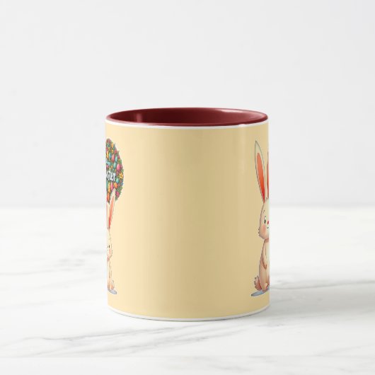 Easter Family – Cute Bunny Celebration - caneca マグカップ (中央)