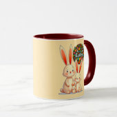 Easter Family – Cute Bunny Celebration - caneca マグカップ (正面右)