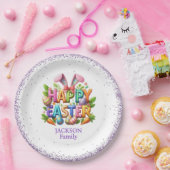 Easter Family Gathering Colorful ペーパープレート (パーティー)