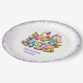 Easter Family Gathering Colorful ペーパープレート (アングル)