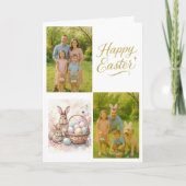 Easter Family Photo Collage Folded  シーズンカード (正面)