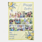 Easter Family Photo Collage Spring Flowers Yellow キッチンタオル (縦)
