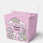 Easter Favor Box Retro Flower Power Bunny フェイバーボックス (正面)