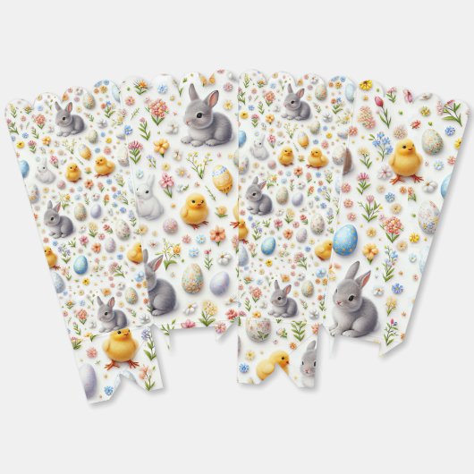 Easter Favor Box – Tiny Eggs, Bunnies & Chicks  フェイバーボックス (見開き)