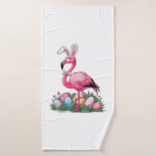 Easter Flamingo T-Shirt バスタオル (バスタオル)